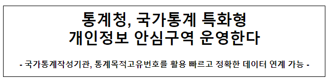  통계청, 국가통계 특화형 안심구역 운영한다