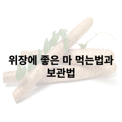 위장에 좋은 마 먹는법과 보관법