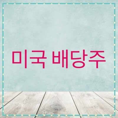  미국 배당주로 월세 받기