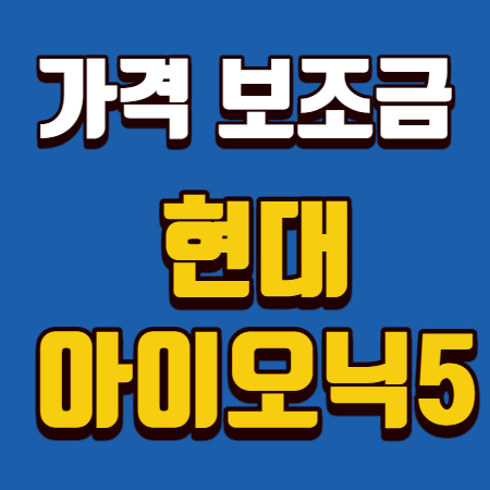  현대 아이오닉5 가격 보조금