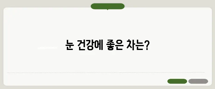 눈에 좋은 차 눈 피로·건조함 한 방에