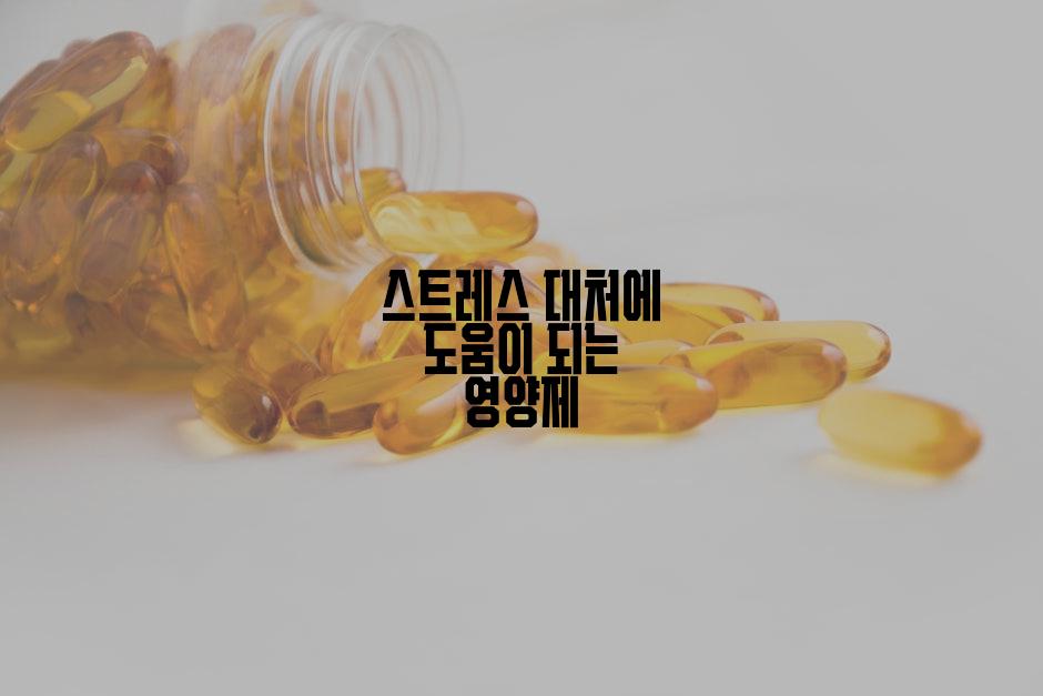 스트레스 대처에 도움이 되는 영양제