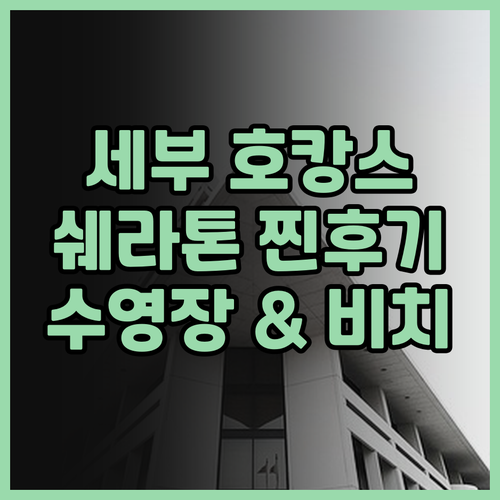 쉐라톤 세부 막탄 리조트 후기 찐! 