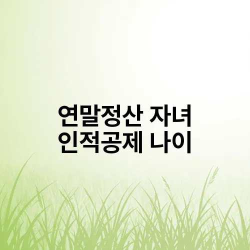 연말정산 자녀 인적공제 나이