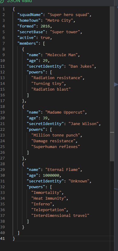 JSON Crack using the VS Code editor