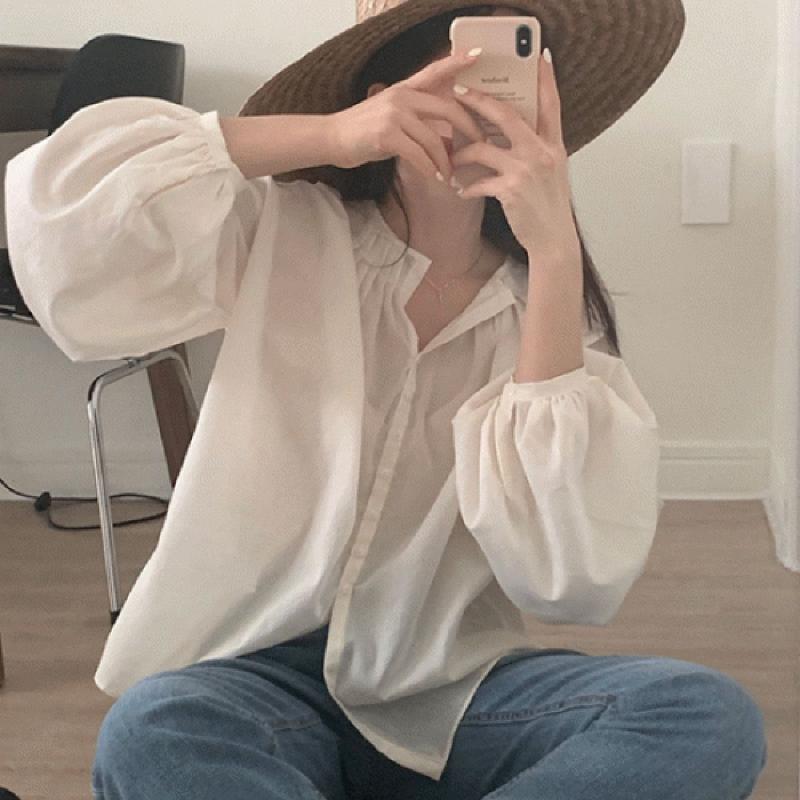 라엠 셔링 시스루 블라우스