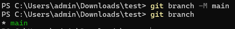 git branch 이름 변경 이미지