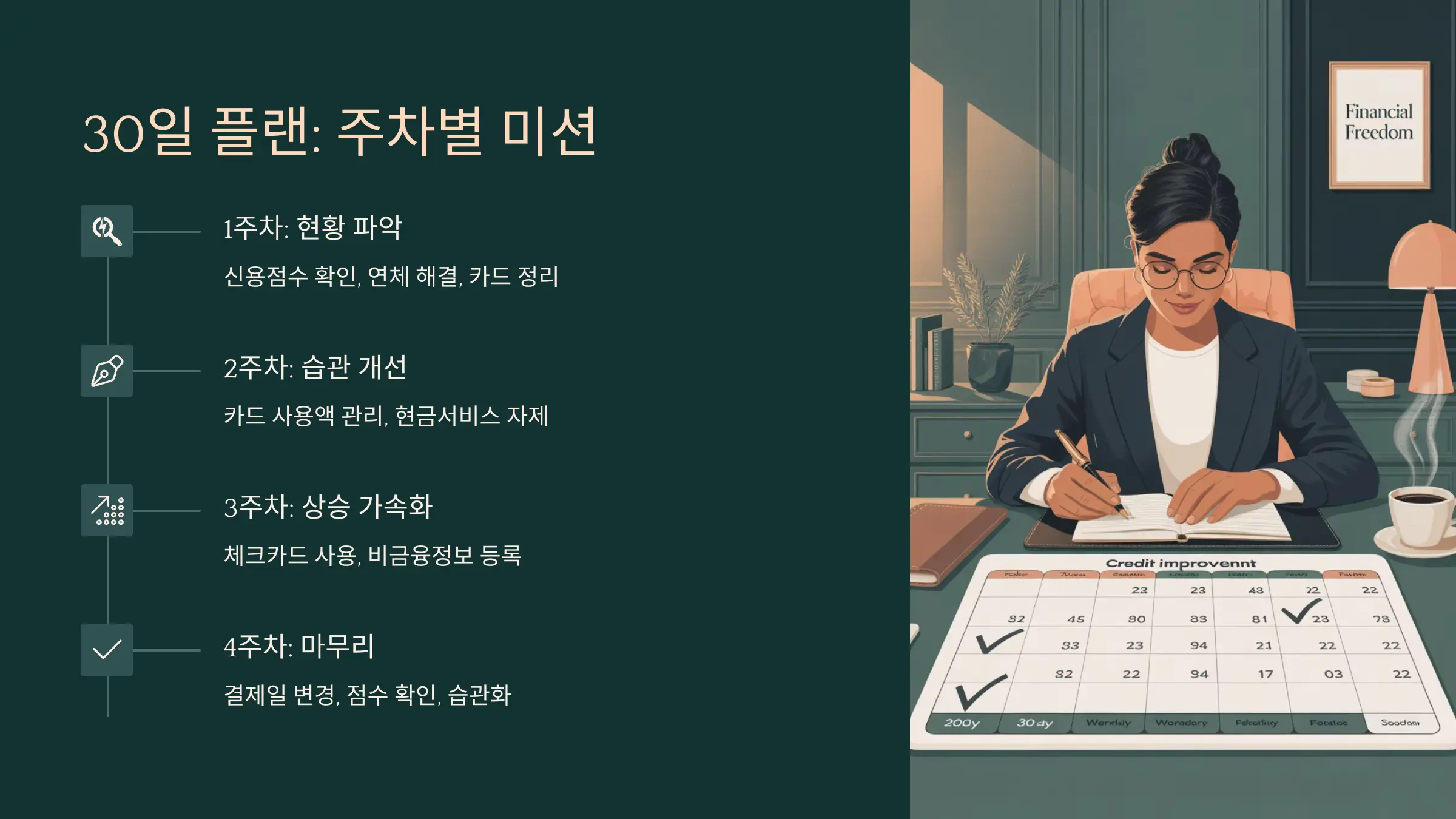 신용점수 800점 만들기 30일 플랜: 주차별 미션!