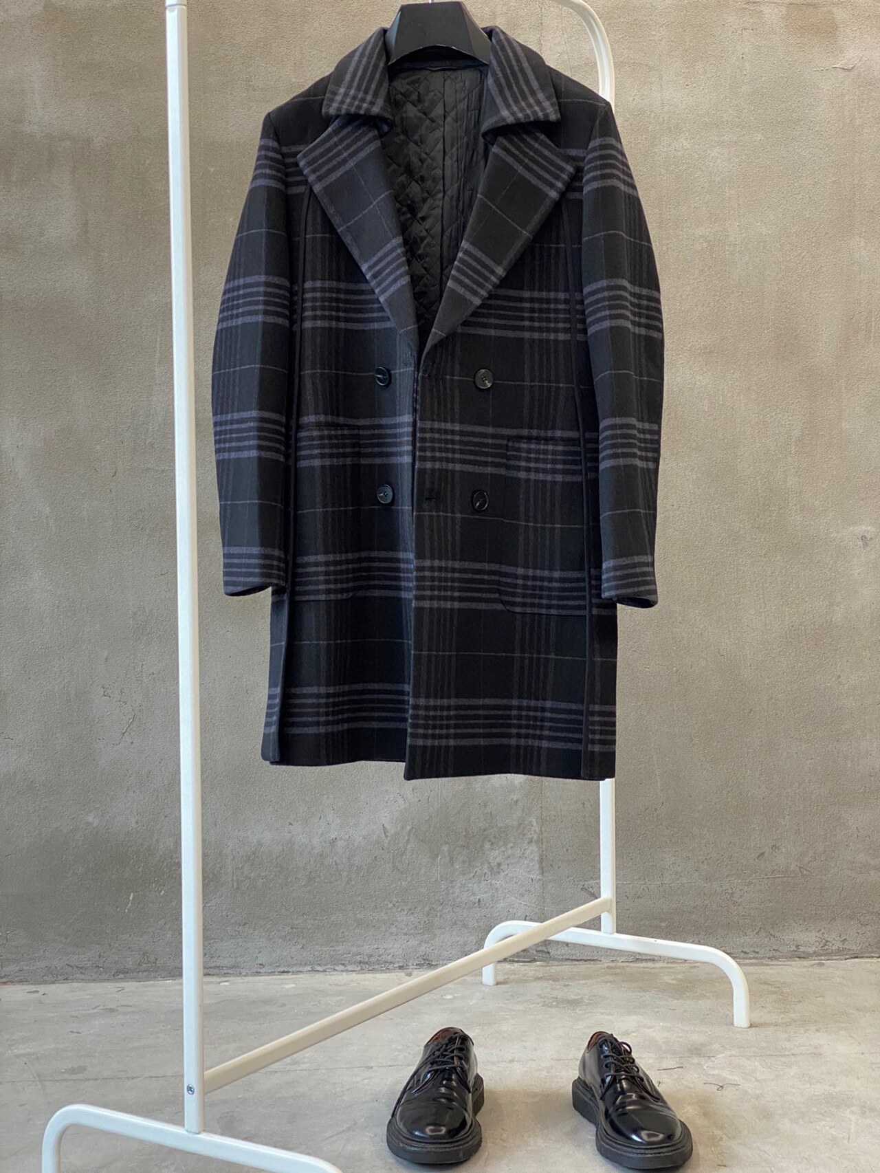  [DIOR] 디올 울 체크 더블 코트