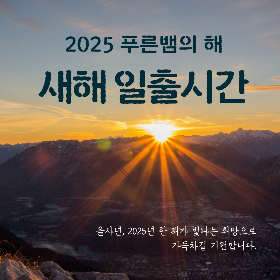 2025년 새해 일출시간 안내