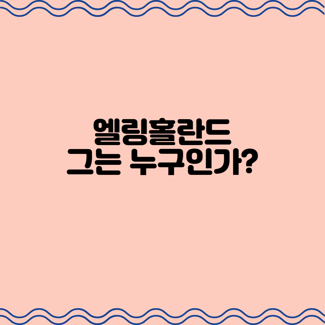  엘링 홀란드, 그는 누구인가?