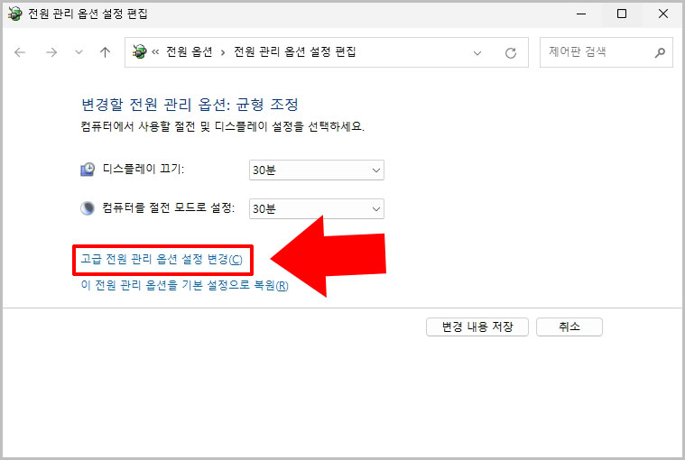 고급 전원 관리 옵션