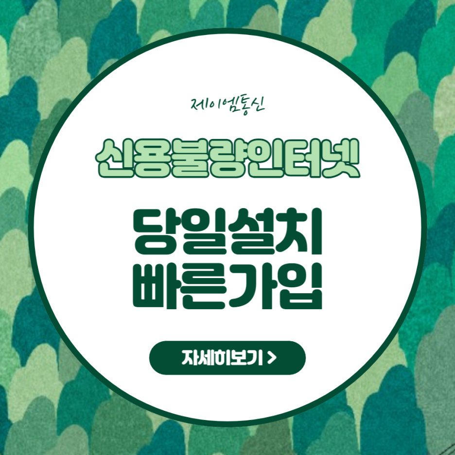  신용불량인터넷 빠른설치 가능한곳 알아보았어요