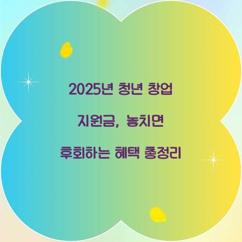 2025년 청년 창업 지원금