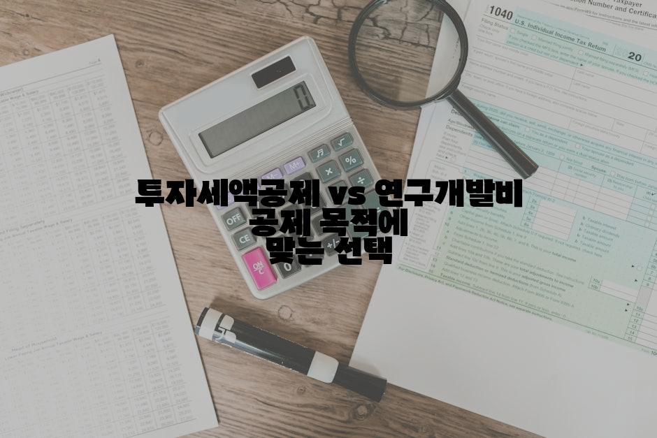 투자세액공제 vs 연구개발비 공제 목적에 맞는 선택