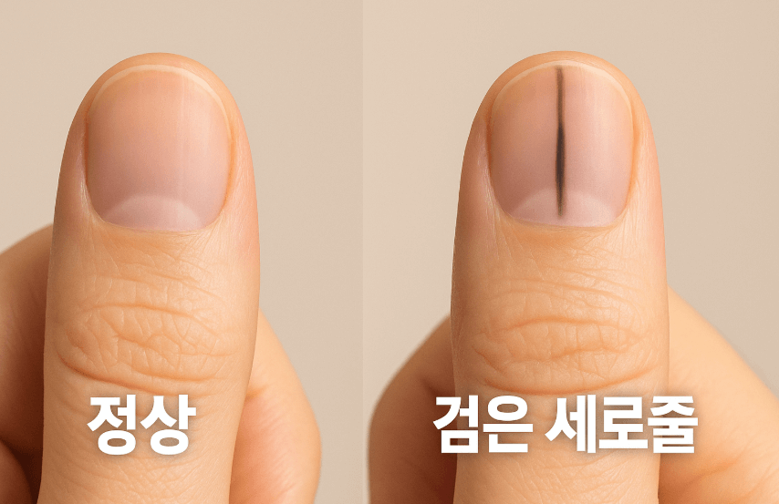 손톱에 생긴 검은 세로줄