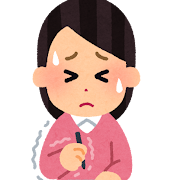 몸에 열감 오한을 느끼는 여성 일러스트