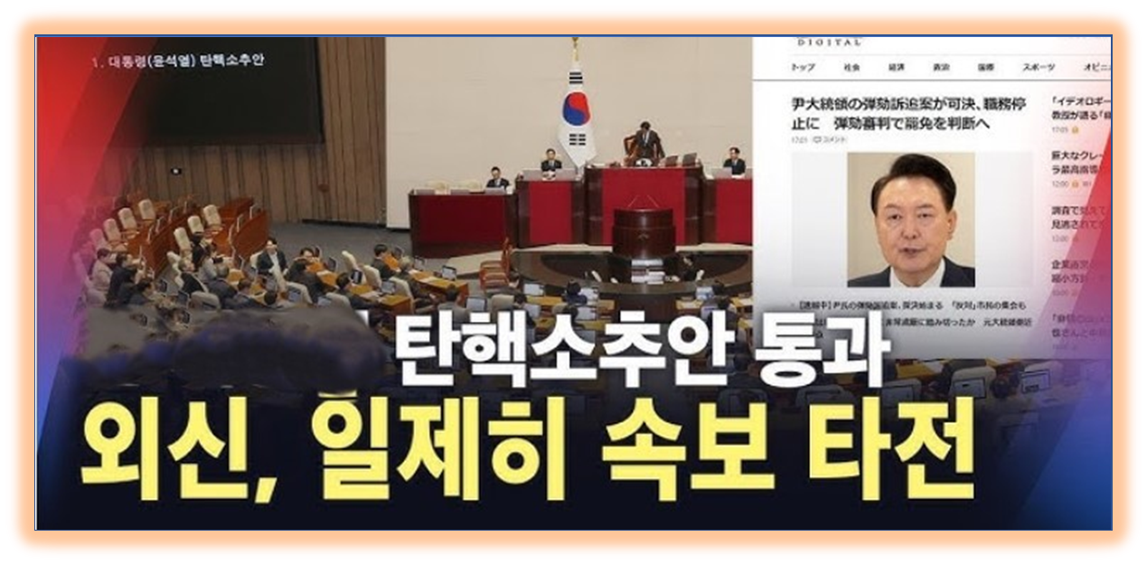 윤석열 대통령 탄핵 가결 및 외신반응