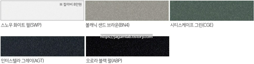2025 쏘렌토 하이브리드 스노우 화이트 펄, 볼캐닉 샌드 브라운, 시티스케이프 그린, 인터스텔라 그레이, 오로라 블랙 펄 외장 컬러