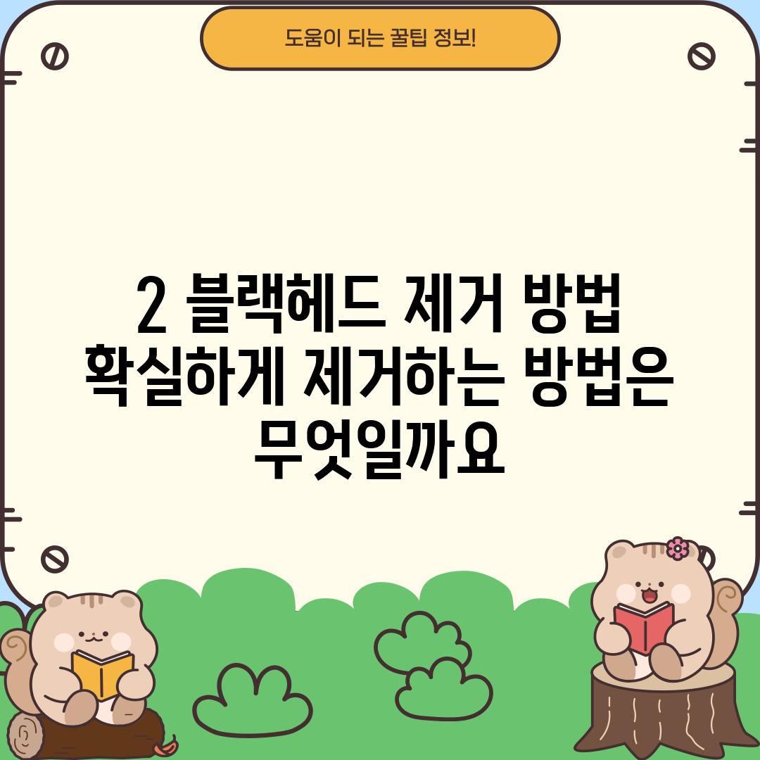 2. 블랙헤드 제거 방법: 확실하게 제거하는 방법은 무엇일까요?