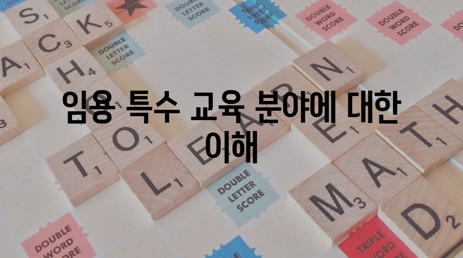 임용 특수 교육 분야에 대한 이해