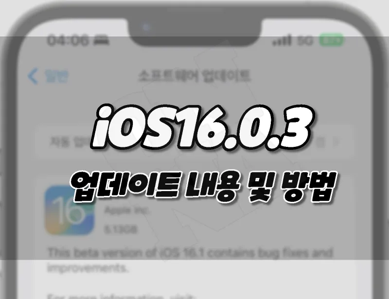 아이폰 iOS 16.0.3 업데이트 내용 및 다운로드 방법.