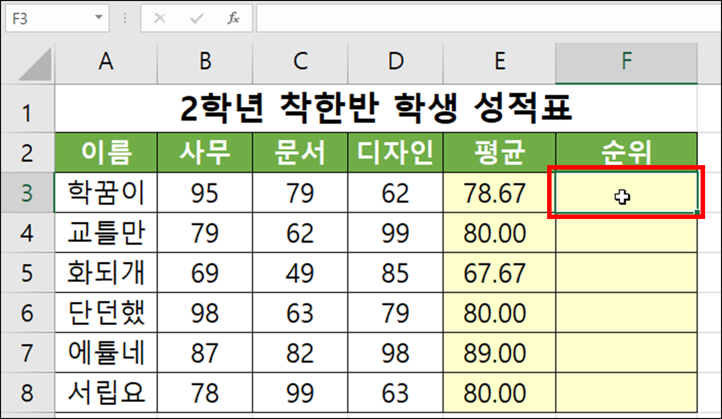 RANK.AVG(순위, 등수, 석차 구하기)-1