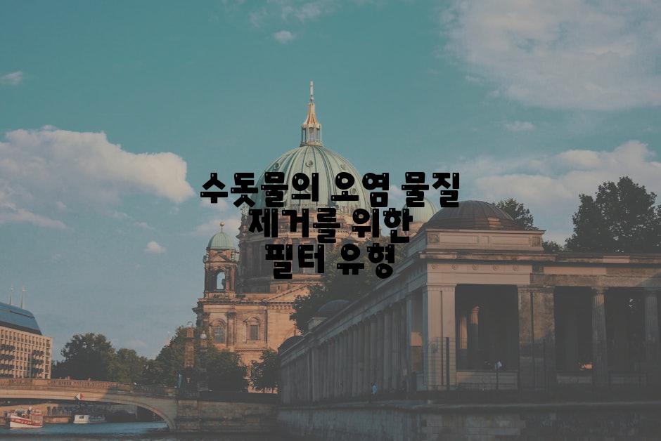 수돗물의 오염 물질 제거를 위한 필터 유형