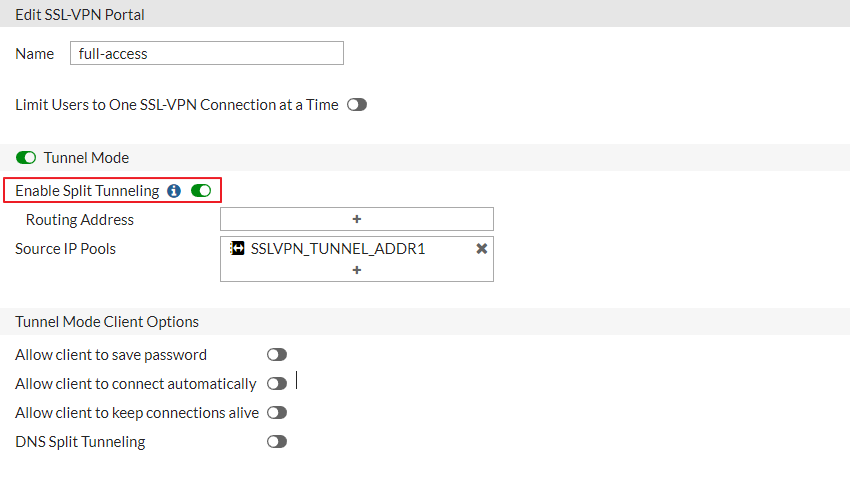 Fortigate ssl vpn