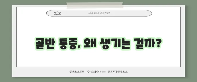 골반 통증 원인 꼼꼼히 알아봅시다!