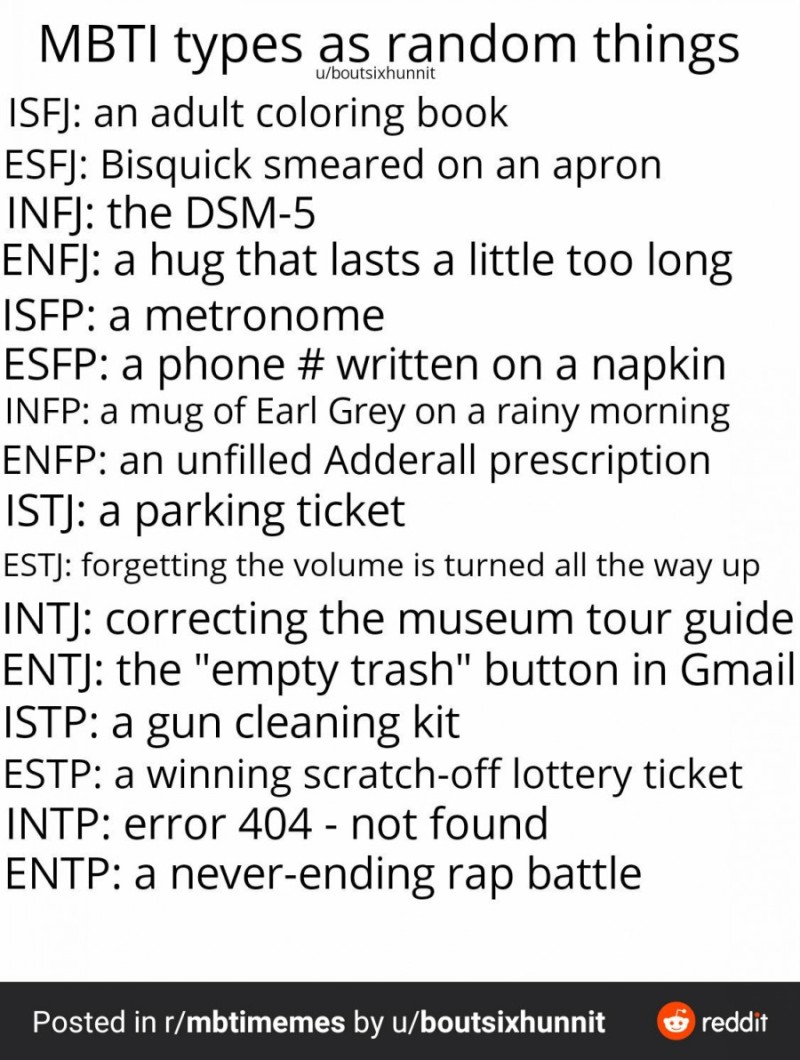  mbti 유형별 랜덤한 물건들
