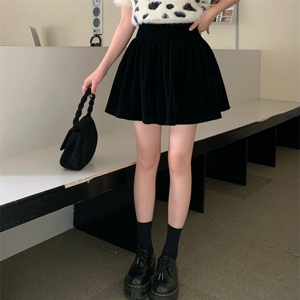 A라인 벨벳 미니스커트 dh D29447