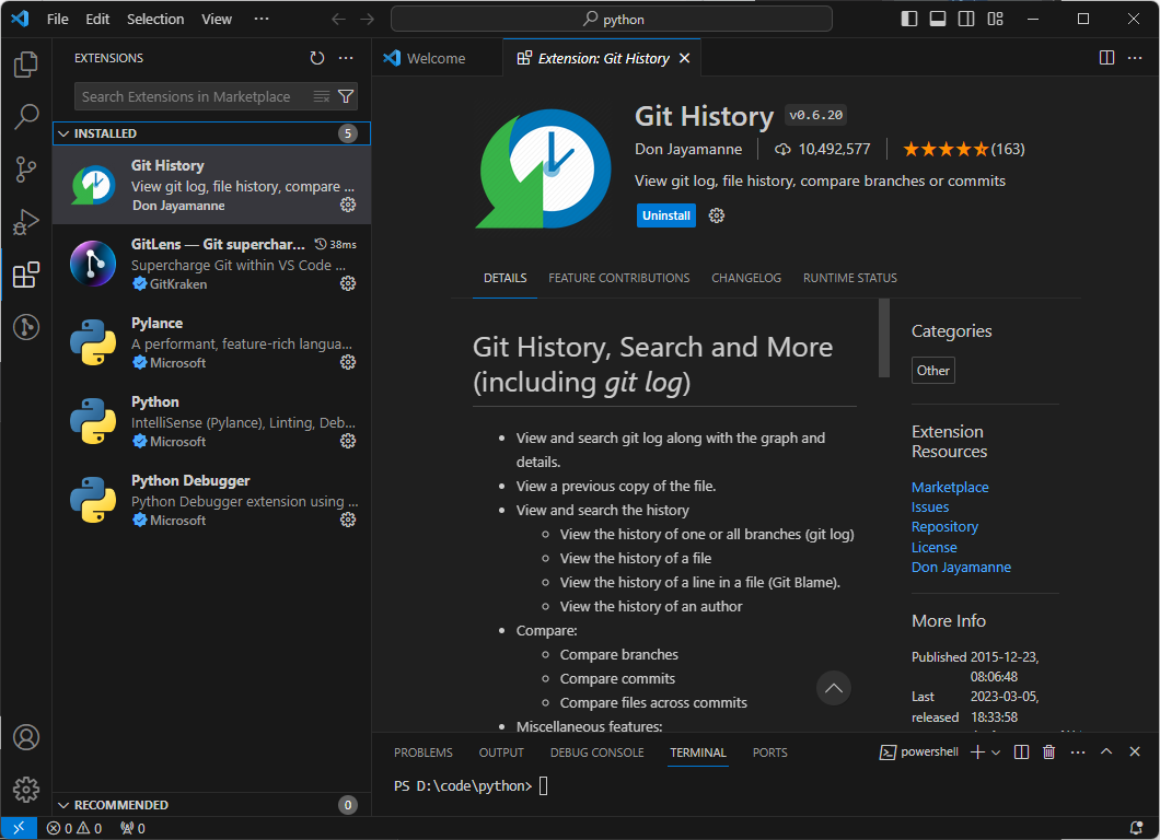 vscode-gitlens-git-history