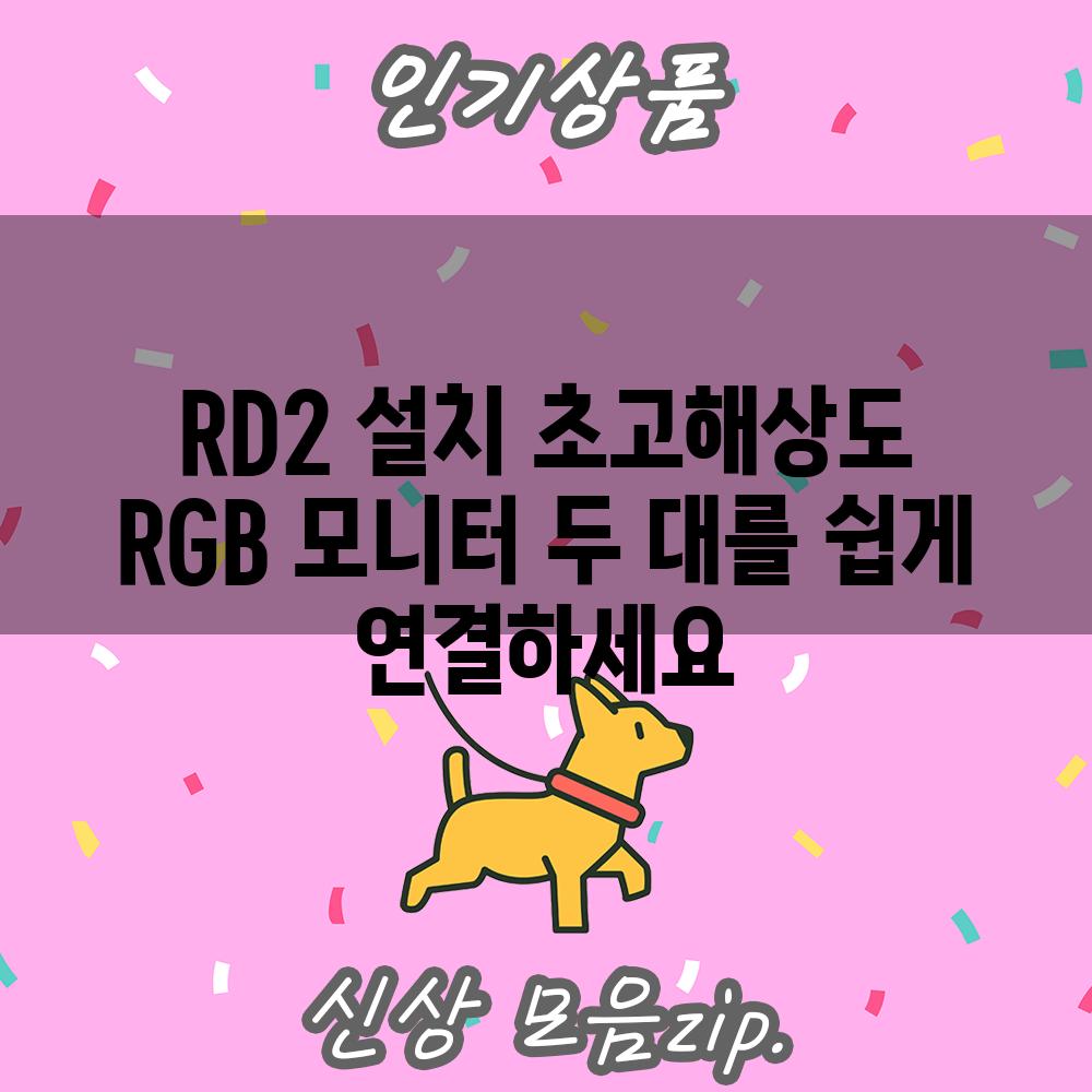 RD2 설치 초고해상도 RGB 모니터 두 대를 쉽게 연결하세요