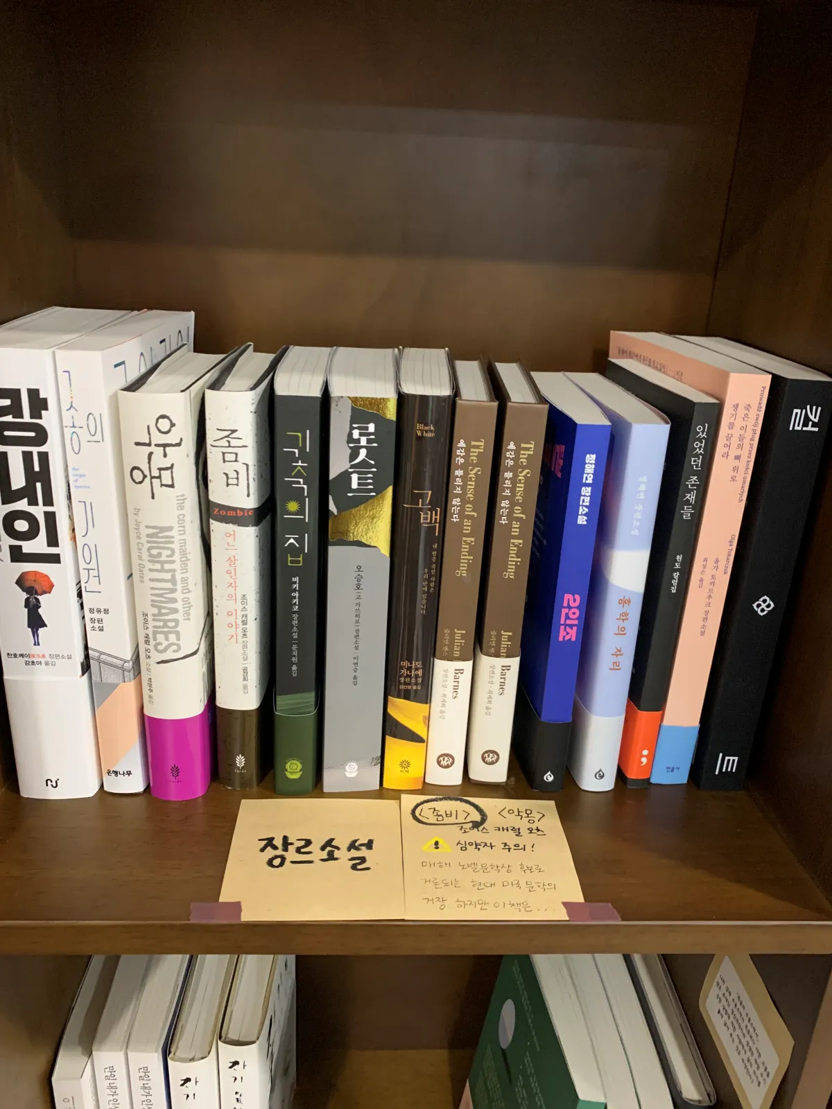 나무책장에-진열된-장르소설