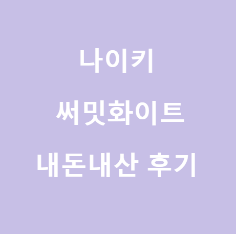  <나이키>데이브레이크 써밋화이트 내돈내산 후기