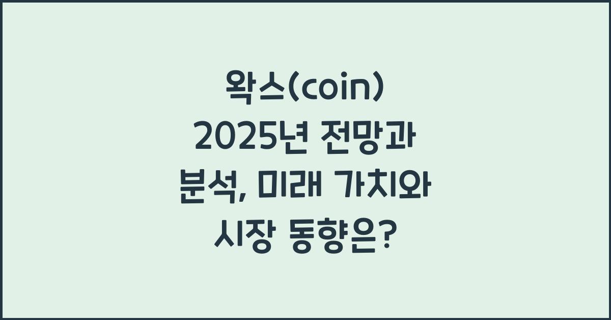 왁스(coin) 2025년 전망과 분석