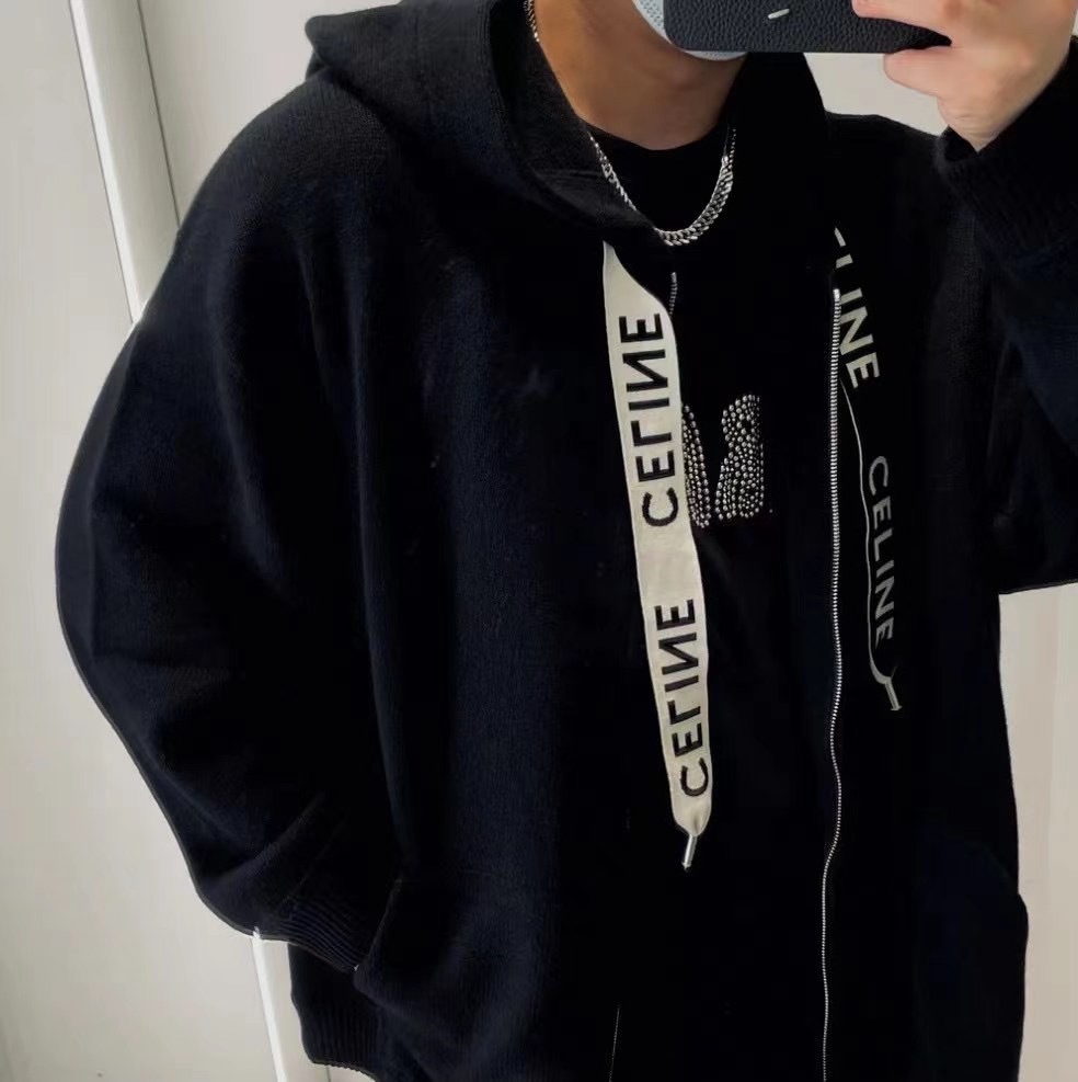  [CELINE] 셀린느 오버사이즈 캐시미어 후드 집업 2A77O373N.38NO