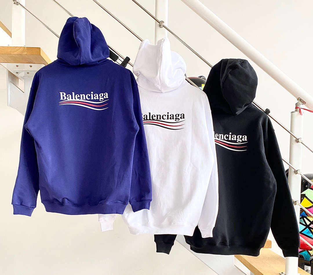  [BALENCIAGA] 발렌시아가 20FW 웨이브 로고 스웨트 셔츠 후드 티셔츠 578135 TIV53 1070 (3 COLOR)