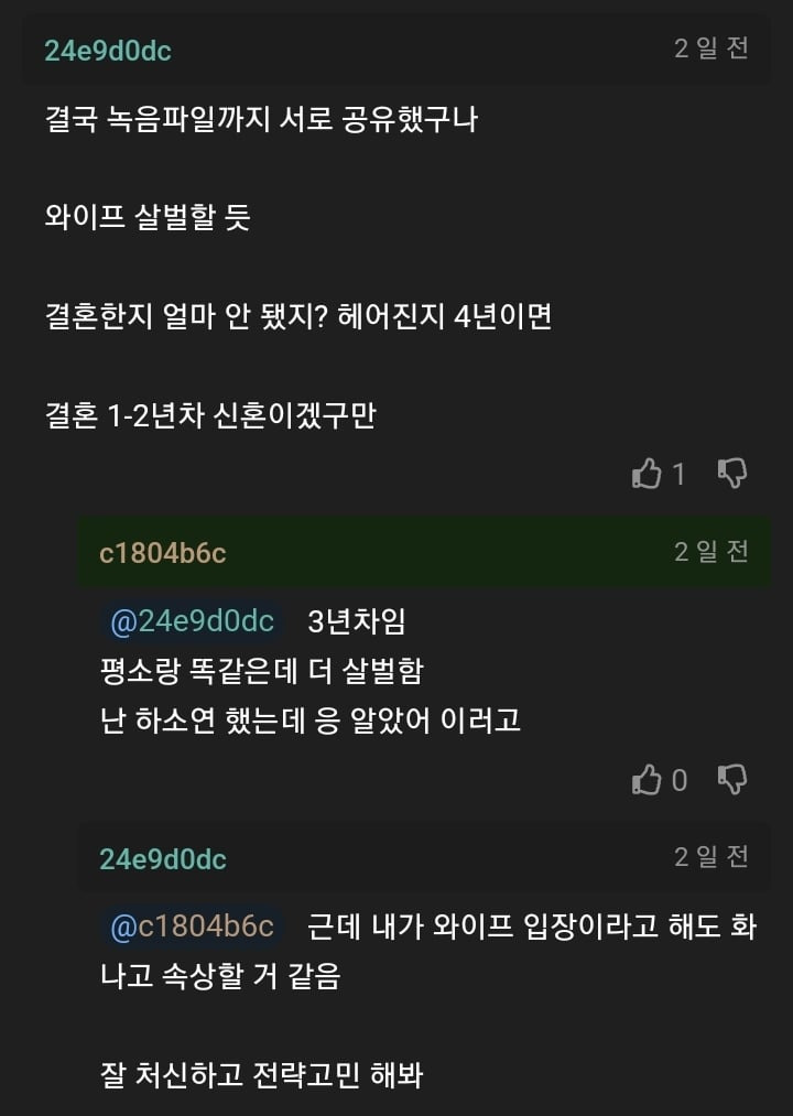 샤워하던 사이 전여친 전화를 와이프가 받았다.. 6