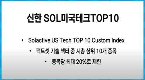 SOL 미국테크TOP10 ETF 특징