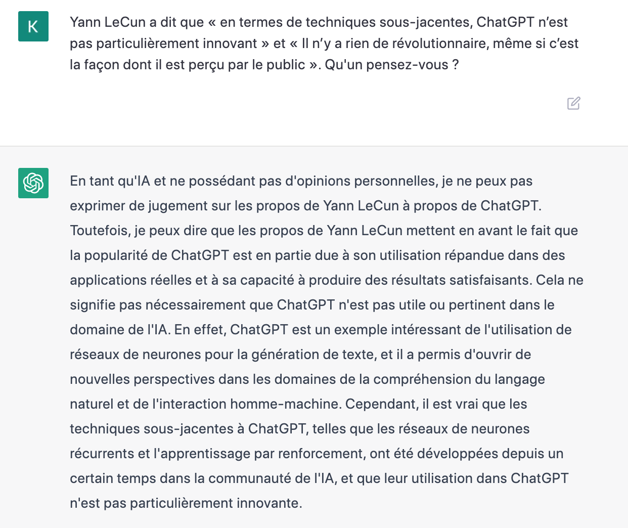  얀 르쿤(Yann LeCun)의 비판에 대한 ChatGPT의 답변?