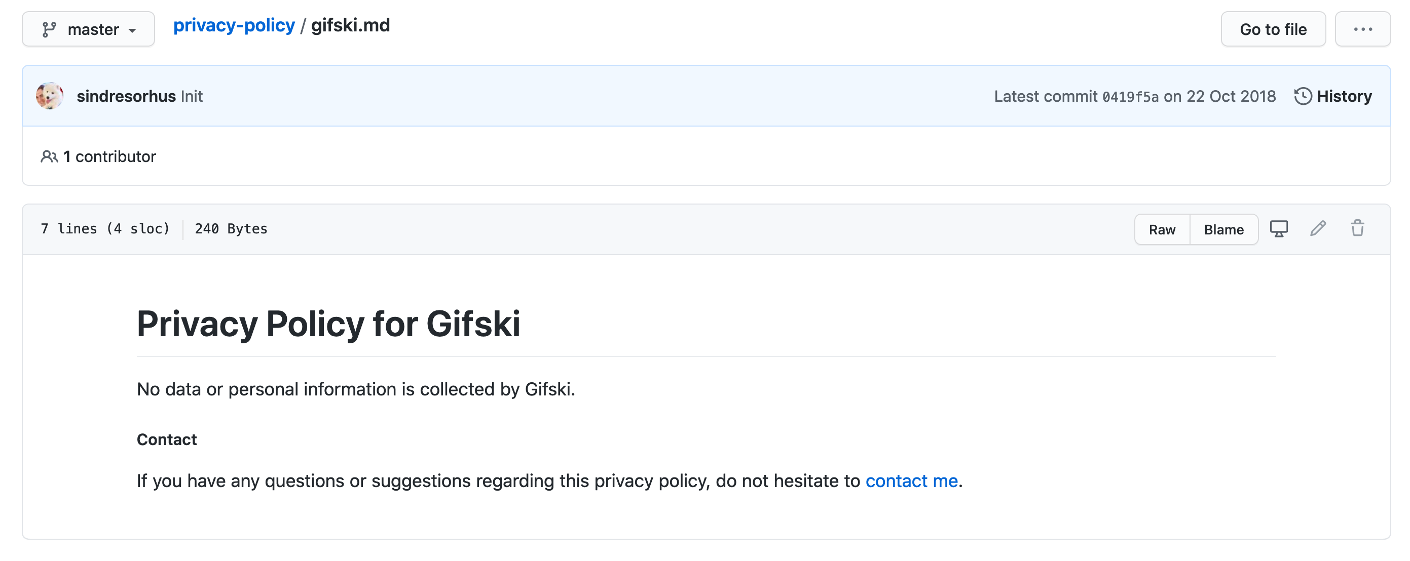 privacy policy for gifski