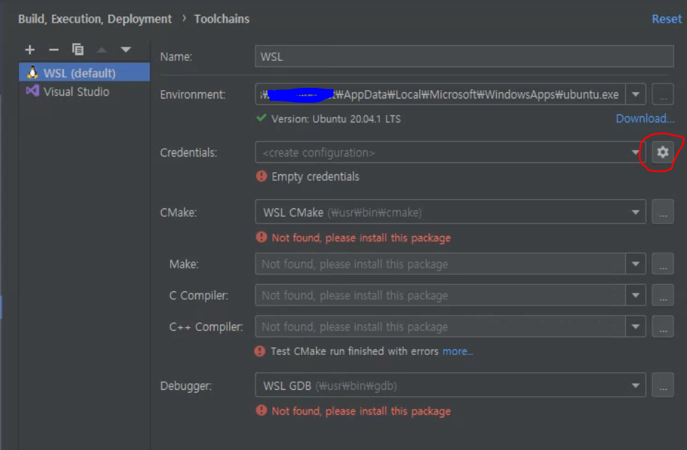 Credentials (인증 자격) 설정