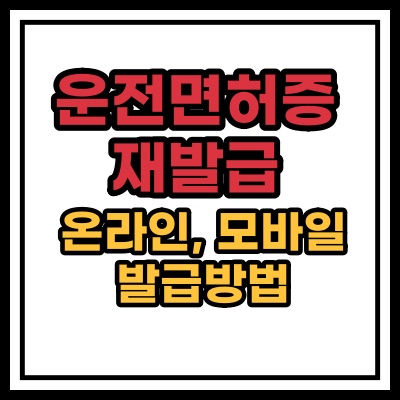  운전 면허증 재발급 방법
