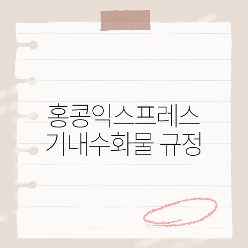 홍콩익스프레스 기내수화물 규정, 가방 한 개 초과하면?