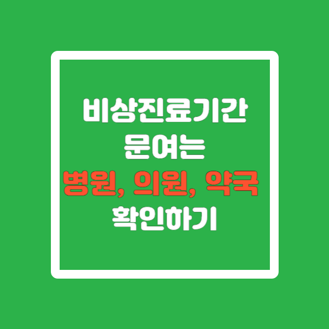 비상진료 기간&#44; 문여는병원&#44; 의원&#44; 약국&nbsp;확인하기