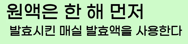  원액은 한 해 먼저 발효시킨 매실 발효액을 사용한다