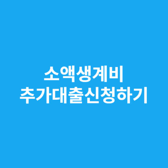 소액생계비 추가대출 신청하기