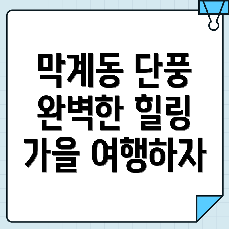 막계동 가을 여행